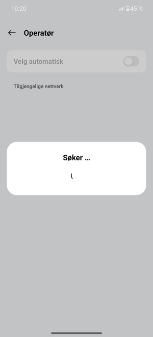 Vent til søket er ferdig