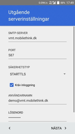 Ange utgående serveradress