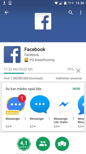 Afvent at installeringen er afsluttet