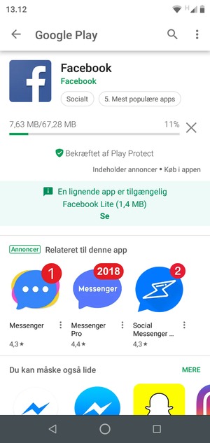 Afvent at installeringen er afsluttet