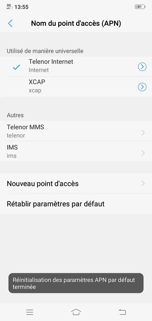 Sélectionnez Nouveau point d'accès