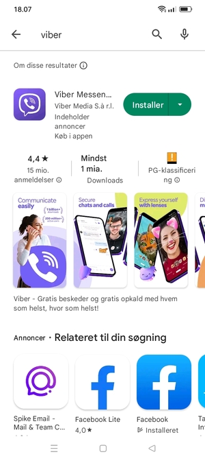 Vælg appen