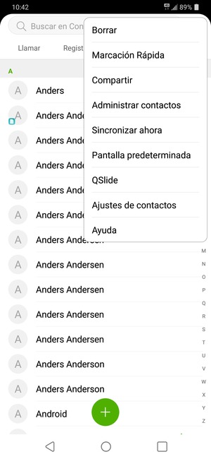Seleccione Administrar contactos
