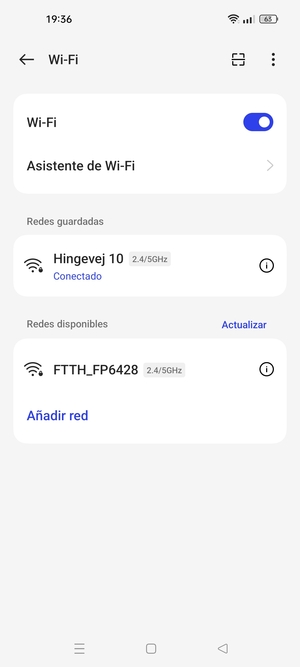 Ahora está conectado a la red Wi-Fi