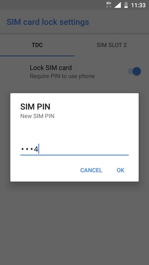 Enter your New SIM PIN and select OK
