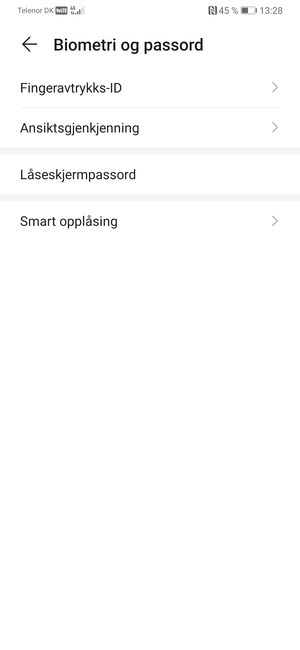 Velg Låseskjermpassord