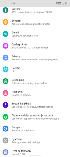 Scroll naar en selecteer Systeem