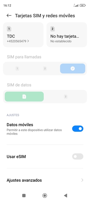Desplácese y seleccione Ajustes avanzados