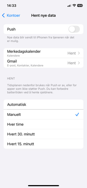 Slå  Push av