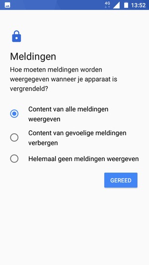 Selecteer uw voorkeursoptie en selecteer GEREED