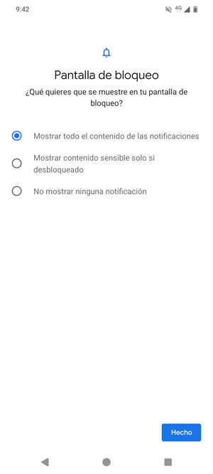 Seleccione la opción deseada y seleccione Hecho