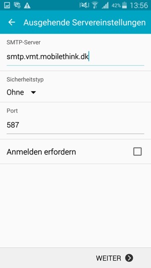 Deaktivieren Sie das Kontrollkästchen Anmelden erfordern und wählen Sie WEITER