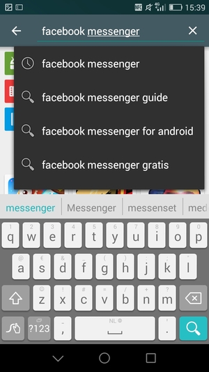 Voer de app-naam in en selecteer Zoek