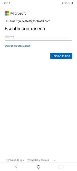 Introduzca su contraseña y seleccione Iniciar sesión