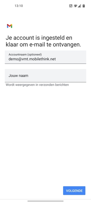 Geef uw account een naam en voer uw naam in. Selecteer VOLGENDE