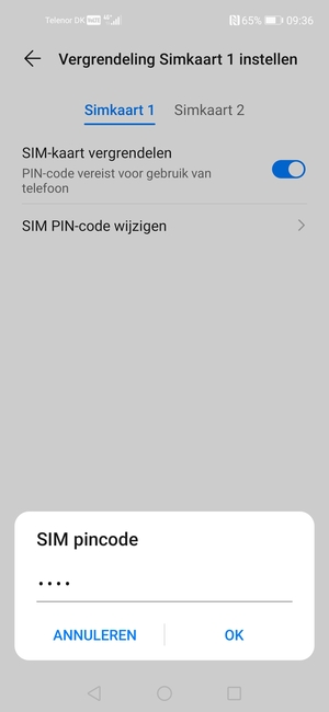 Bevestig uw nieuwe SIM pincode en selecteer OK
