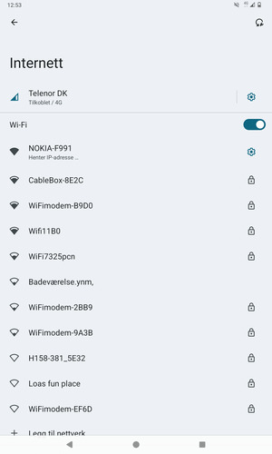Du er nå koblet til Wi-Fi-nettverket