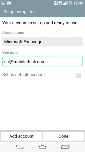 Give your account a name and enter your name. Select Done