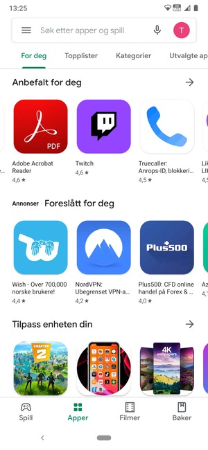 Velg søkefelt