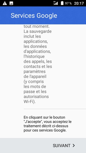 Sélectionnez SUIVANT