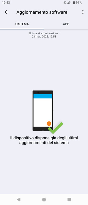 Se il tuo telefono è aggiornato, vedrai la seguente schermata