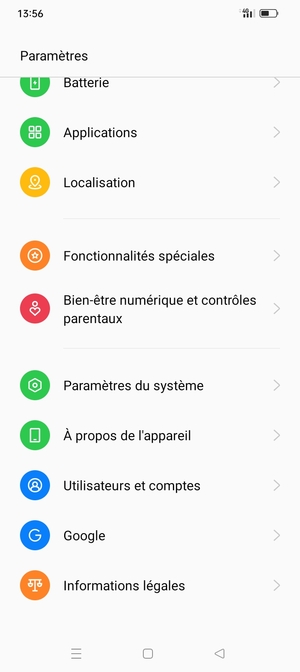 Faites défiler et sélectionnez À propos de l'appareil