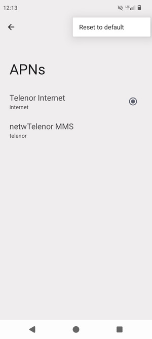 Select Reset to default
