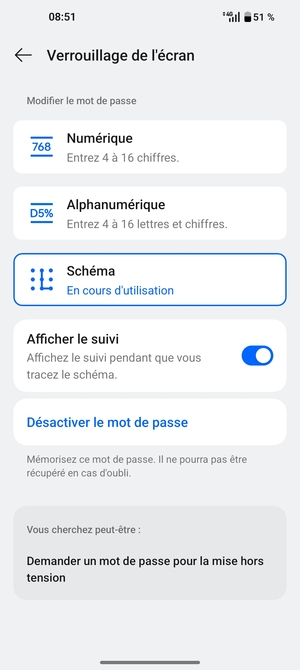 Votre téléphone est maintenant sécurisé par un écran de verrouillage