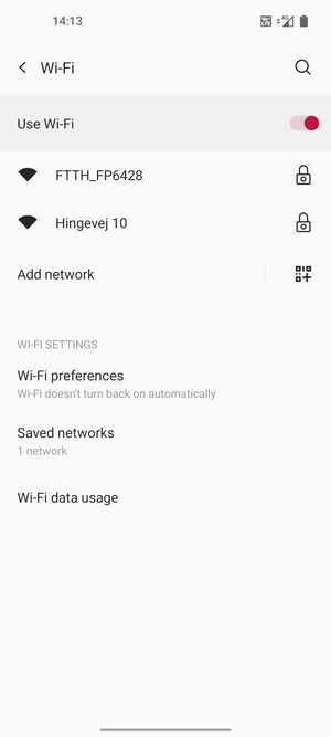 Select the wireless network you want to connect to