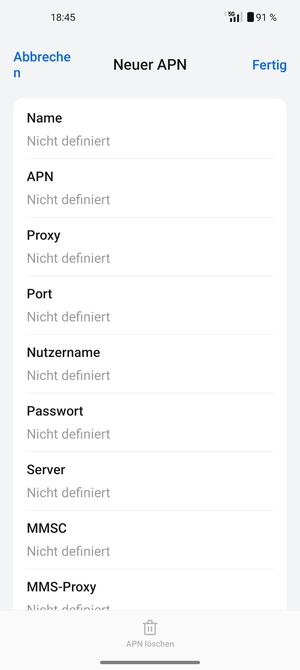 Geben Sie Internet-Informationen ein