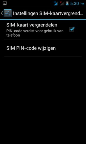 Selecteer SIM PIN-code wijzigen