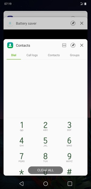 Select CLEAR ALL to close all running apps