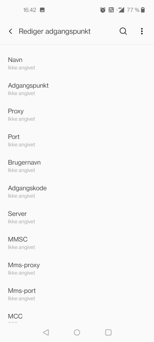Indtast internet-oplysninger