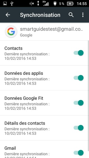 Sélectionnez le bouton du Menu