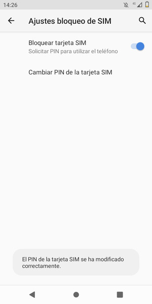 Su PIN de la tarjeta SIM ha sido cambiado
