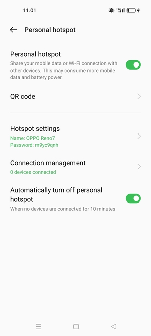 Your phone is now set up for use as a modem