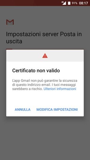 Seleziona MODIFICA IMPOSTAZIONI