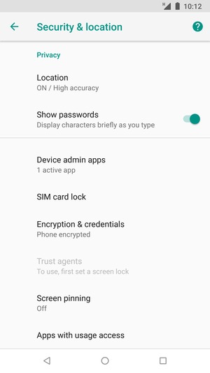 Select SIM card lock