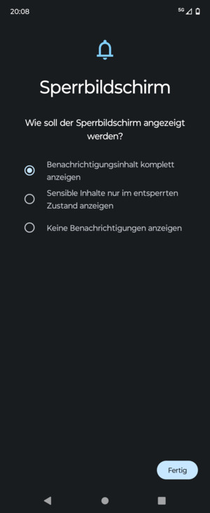 Wählen Sie die gewünschte Option und wählen Sie Fertig
