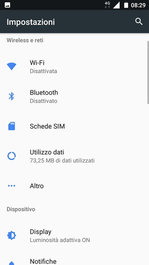 Seleziona Wi-Fi