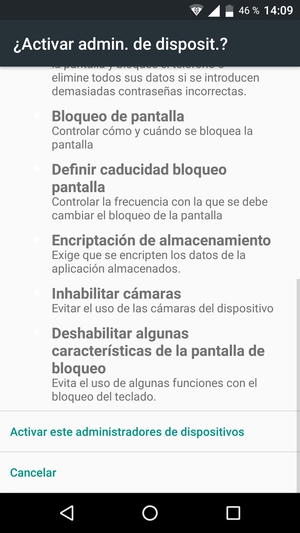 Desplácese hacia abajo y seleccione Activar este administrador de dispositivos