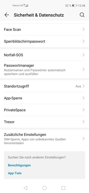 Scrollen Sie und wählen Sie Zusätzliche Einstellungen