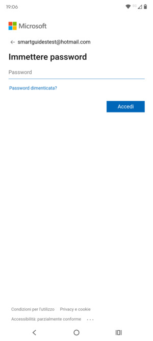 Inserisci la tua password e seleziona Accedi