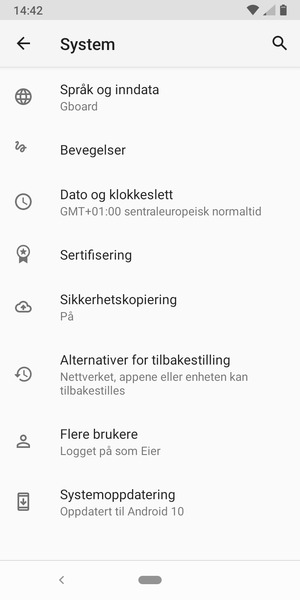 Velg Systemoppdatering