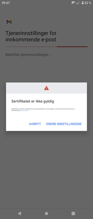 Velg ENDRE INNSTILLINGENE