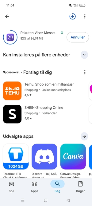 Afvent at installeringen er afsluttet