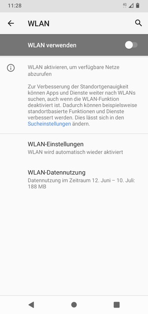 Schalten Sie WLAN verwenden ein