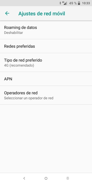 Para cambiar la red en caso de problemas de conectividad, seleccione Operadores de red