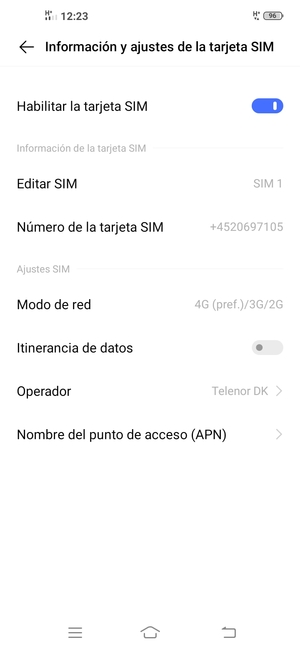 Para cambiar la red en caso de problemas de conectividad, seleccione Operador