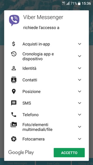 Seleziona ACCETTO